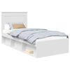 vidaXL Cadru de pat cu headboard Alb 100 x 200 cm Lemn de pin masiv