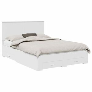 vidaXL Cadru de pat cu headboard Alb 140 x 190 cm Lemn compozit