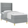 vidaXL Pat cu arcuri cu headboard Gri deschis 90 x 190 cm țesătură