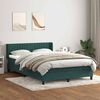 vidaXL Pat box spring cu saltea, verde &icirc;nchis, 160x210 cm, catifea