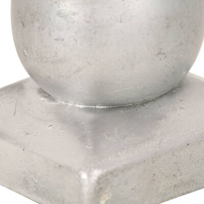 vidaXL Capace stâlpi tip glob, 6 buc., 71 x 71 mm, metal galvanizat