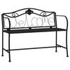 vidaXL Bancă de grădină cu 2 locuri, negru, 104 cm, oțel