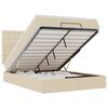 vidaXL Cadru de pat otoman cu saltea crem 140x190cm stofa