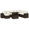 vidaXL Set canapele de grădină cu perne, 9 piese, maro, poliratan