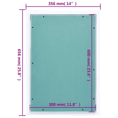 vidaXL Trapă de acces din gips-carton, cadru de aluminiu, 300 x 600 mm