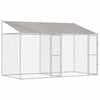 vidaXL Cușcă pentru c&acirc;ini cu acoperiș Argintiu 400 x 200 x 256 cm