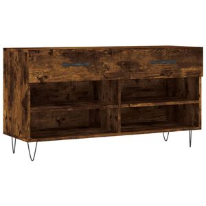 vidaXL Bancă de pantofi, stejar fumuriu, 102x35x55 cm, lemn prelucrat