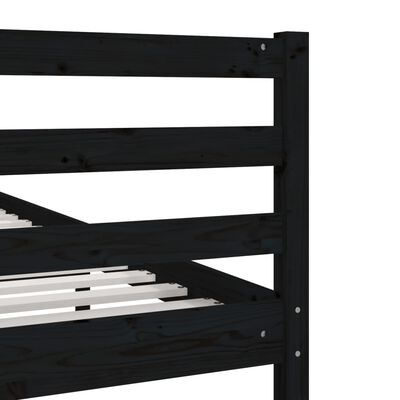 vidaXL Cadru de pat Small Double 4FT, negru, 120x190 cm, lemn masiv