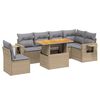 vidaXL Set canapele de grădină, 7 piese, cu perne, bej, poliratan