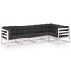 vidaXL Set mobilier de grădină cu perne, 5 piese, lemn masiv de pin