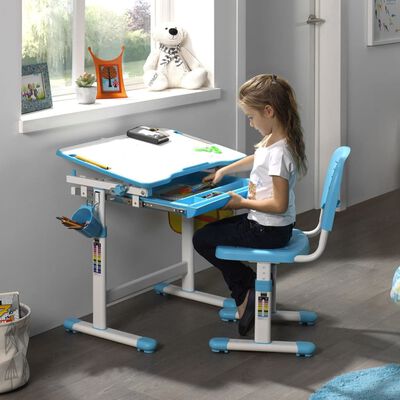 Vipack Birou reglabil copii „Comfortline 201” cu scaun, albastru/alb