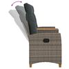 vidaXL Bancă reclinabilă cu masă Gri și gri &icirc;nchis 126 x 65 x 112 cm