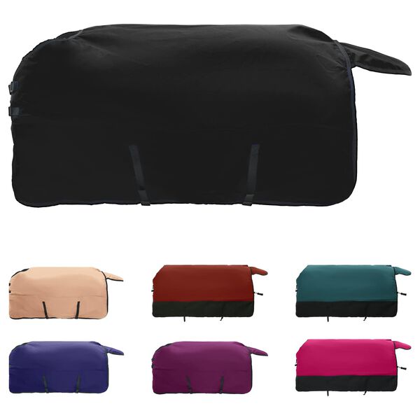 vidaXL Pătură pentru cai Verde &icirc;nchis și negru 115 cm Poliester