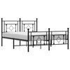 vidaXL Cadru pat metalic cu tăblie de cap/picioare, negru, 135x190 cm