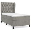 vidaXL Pat box spring cu saltea, gri deschis, 100x200 cm, catifea