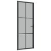 vidaXL Ușă de interior, 83x201,5 cm, sticlă neagră mată și aluminiu