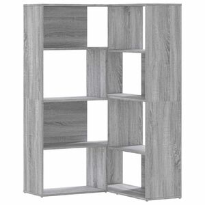 vidaXL Bibliotecă de colț cu 4 niveluri gri sonoma 85x85x140 cm lemn