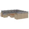 vidaXL Set canapele de grădină, 13 piese, cu perne, bej, poliratan