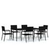 vidaXL Set mobilier pentru grădină, 7 piese, negru