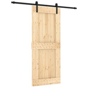 vidaXL Ușă glisantă Natural și Negru 85 x 210 cm Lemn de Pin Solid