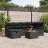 vidaXL Set de canapele pentru grădină cu pernă 7 pcs Negru Rattan poli