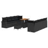 vidaXL Set de canapele pentru grădină 11 buc. Negru Rattan poli