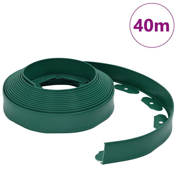 vidaXL Borduri pentru gazon Verde 4000 x 4 x 5 cm Plastic