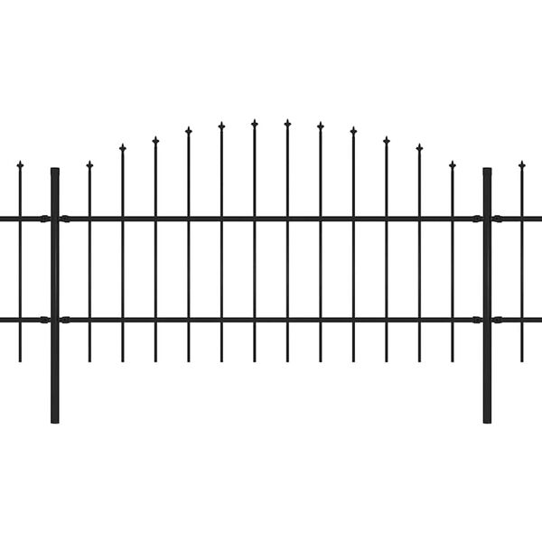 vidaXL Gard de grădină cu v&acirc;rf tip suliță din oțel 1070x100 cm, negru