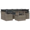 vidaXL Set de canapele pentru grădină cu pernă 7 pcs Gri Rattan poli