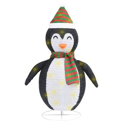 vidaXL Figurină pinguin decorativă de Crăciun, LED, 90 cm țesătură lux