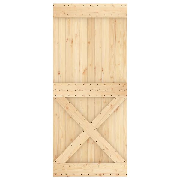 vidaXL Ușă glisantă cu set feronerie, 90x210 cm, lemn masiv de pin