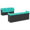 vidaXL Set canapele de grădină cu perne, 8 piese, gri, poliratan