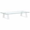 vidaXL Suport de monitor, alb, 40x20x8 cm, sticlă securizată și metal