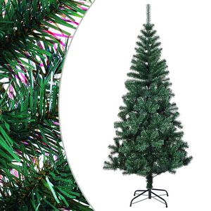 vidaXL Brad de Crăciun artificial cu v&acirc;rfuri irizate verde 120 cm PVC