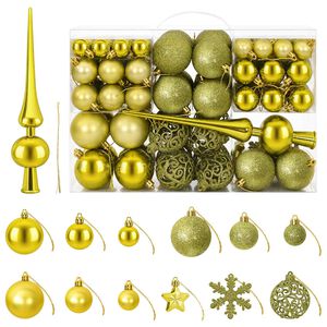 vidaXL Set de globuri de Crăciun 111 buc. Verde deschis 6 cm