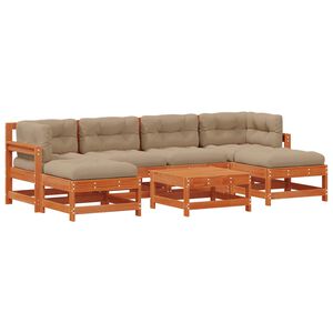 vidaXL Set de lounge pentru grădină 7 buc. Maro ceruit