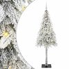 vidaXL Brad de Crăciun cu 300 LED cu suport Alb 180 cm PE și Oțel
