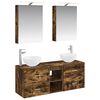 vidaXL Set de mobilier pentru baie 5 pcs Stejar fumuriu