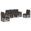 vidaXL Set de canapele pentru grădină 5 pcs Gri și gri &icirc;nchis