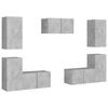 vidaXL Set de dulapuri TV, 7 piese, gri beton, lemn prelucrat