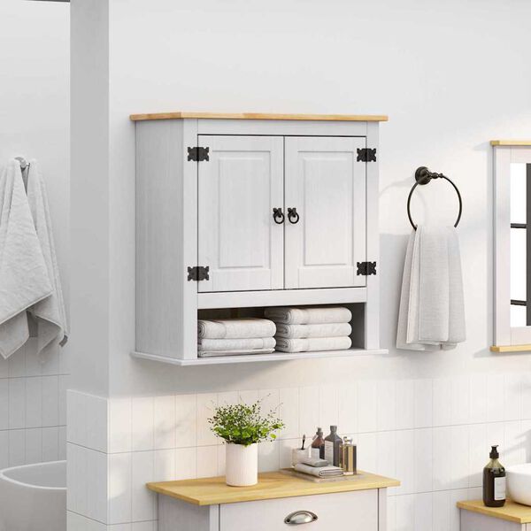 vidaXL Dulap suspendat Corona Alb 70 x 33 x 71,5 cm Lemn de pin masiv