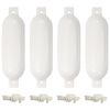 vidaXL Bară de protecție barcă, 4 buc., alb, &Oslash; 14x50 cm, PVC