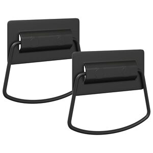 vidaXL M&acirc;nere pentru dulap 2 pcs Negru 85 x 45 mm Metal