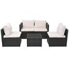 vidaXL Set mobilier de grădină cu perne, 5 piese, negru, poliratan