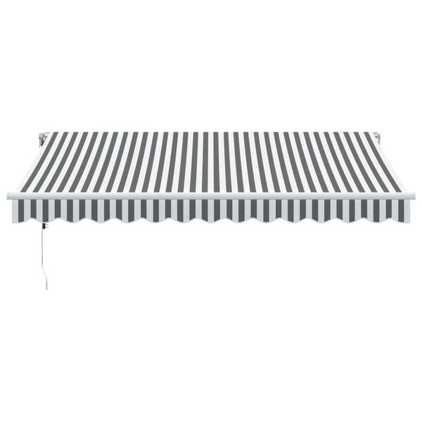 vidaXL Copertină retractabilă automat cu LED, antracit/alb, 350x250 cm