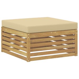 vidaXL Taburet pentru exterior Lemn Solid de Acacia Alb spălat și bej