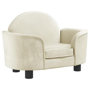 vidaXL Pat de c&acirc;ini, crem, 66x40x45 cm, catifea