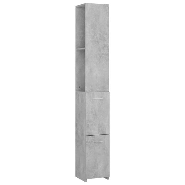 vidaXL Dulap de baie, gri beton, 25x26,5x170 cm, lemn prelucrat