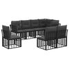 vidaXL Set de canapele de exterior Negru Poliester