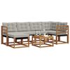 vidaXL Set de canapele de exterior 7 pcs Gri natural și deschis